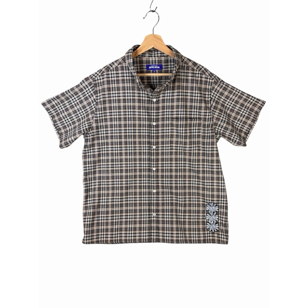 F*cking Awesome Button Up Shirt Mens M Plaid Short Sleeve Rare FA Skate